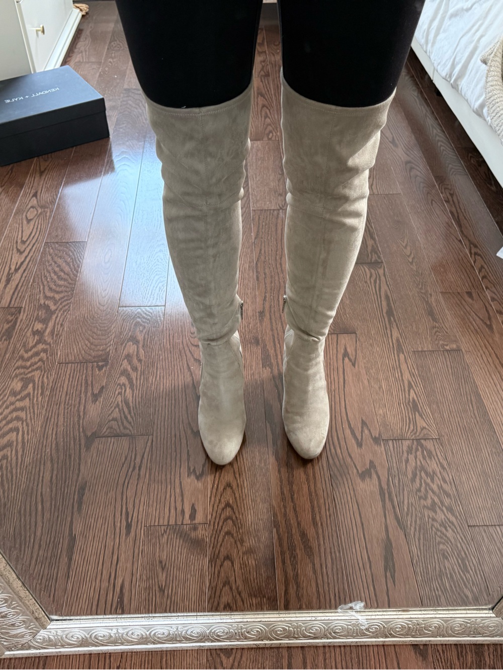 Kendall + Kylie over the knee suede boots